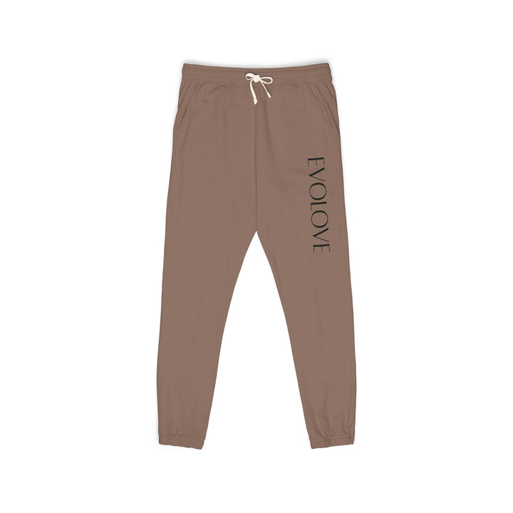 Evolve Vertical Script Sweatpants — Cream Garment-Dyed Fleece Joggers