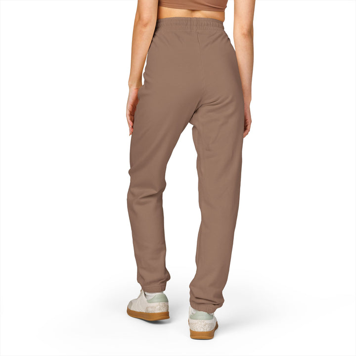 Evolve Vertical Script Sweatpants — Cream Garment-Dyed Fleece Joggers