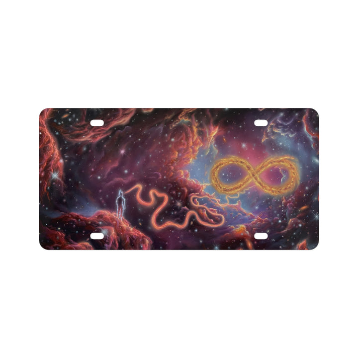Cosmic Infinity License Plate — Spiritual Nebula Car Plate