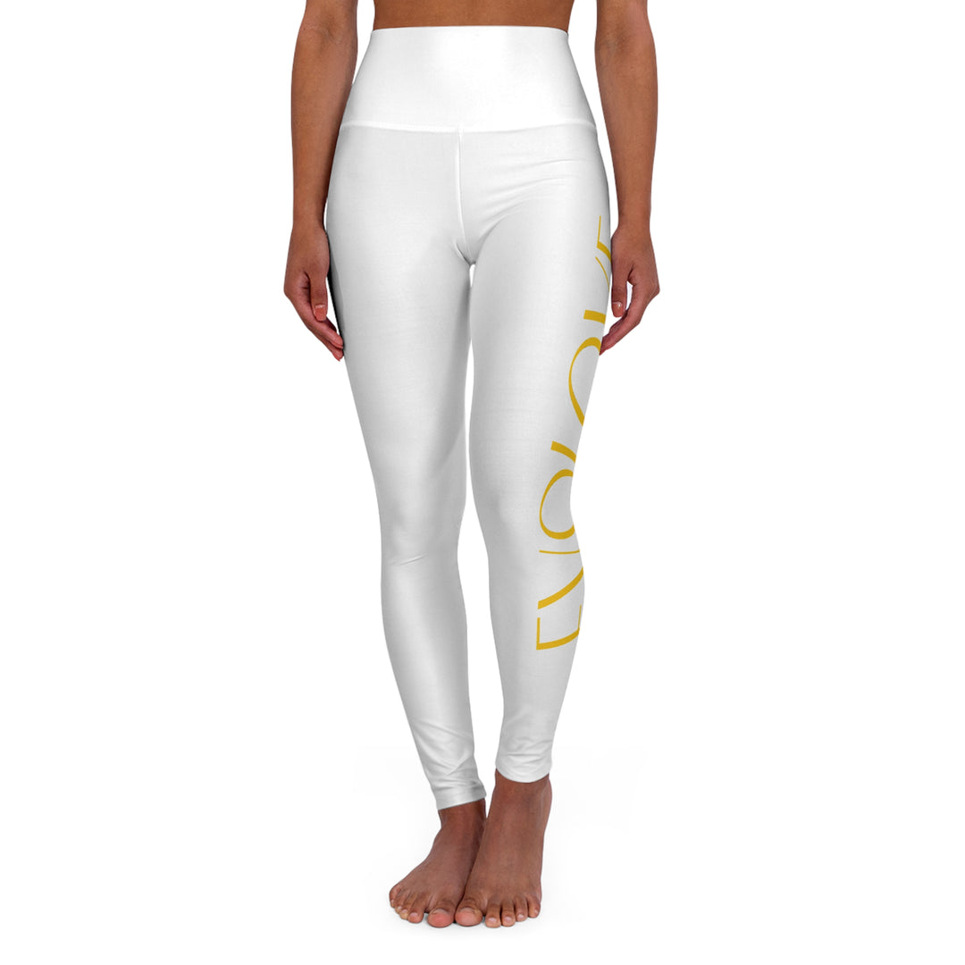 High-Waisted Yoga Leggings with Gold Infinity Waistband — Seamless Activewear for Yoga, Pilates & Everyday Athleisure