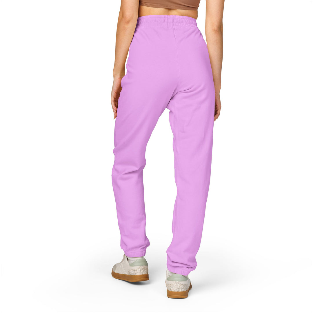 Evolve Vertical Script Sweatpants — Cream Garment-Dyed Fleece Joggers