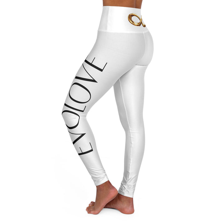 High-Waisted Yoga Leggings with Gold Infinity Waistband — Seamless Activewear for Yoga, Pilates & Everyday Athleisure