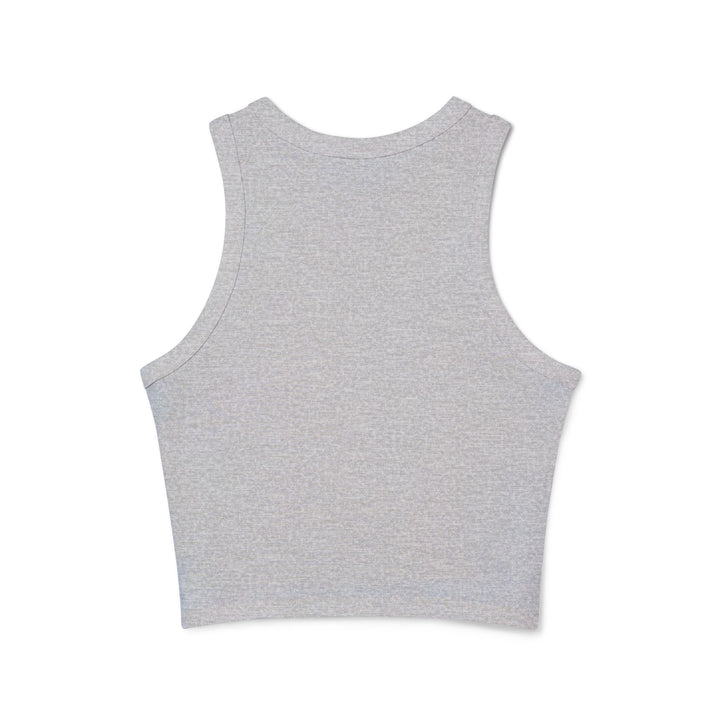 Women's Racer Tank — Gold Infinity "The Sacred Human Revolution" Graphic