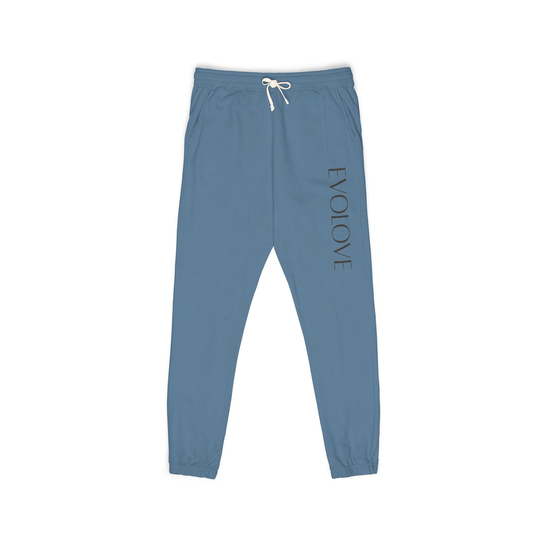 Evolve Vertical Script Sweatpants — Cream Garment-Dyed Fleece Joggers