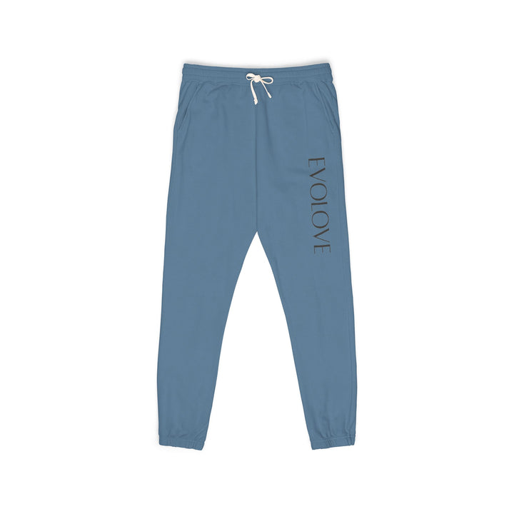 Evolve Vertical Script Sweatpants — Cream Garment-Dyed Fleece Joggers