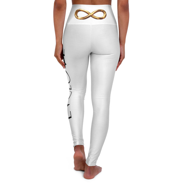 High-Waisted Yoga Leggings with Gold Infinity Waistband — Seamless Activewear for Yoga, Pilates & Everyday Athleisure