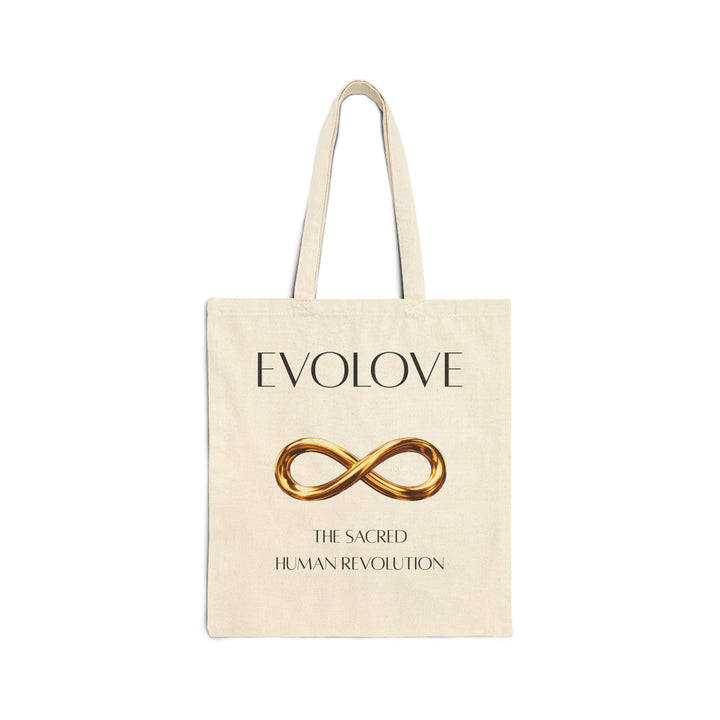 Evolove Infinity Canvas Tote — Gold Infinity Symbol Reusable Bag