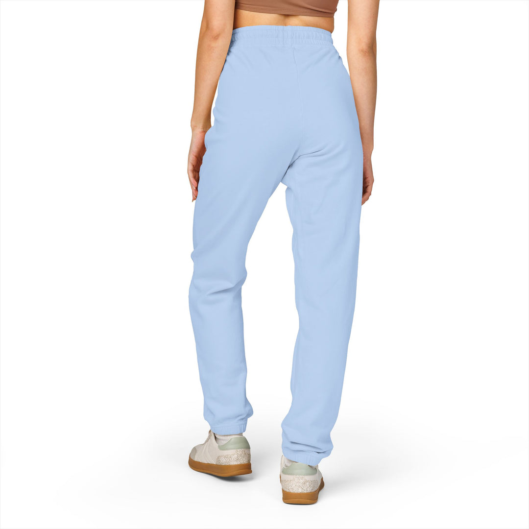Evolve Vertical Script Sweatpants — Cream Garment-Dyed Fleece Joggers