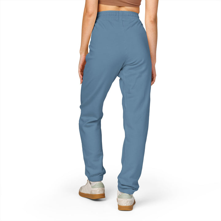 Evolve Vertical Script Sweatpants — Cream Garment-Dyed Fleece Joggers