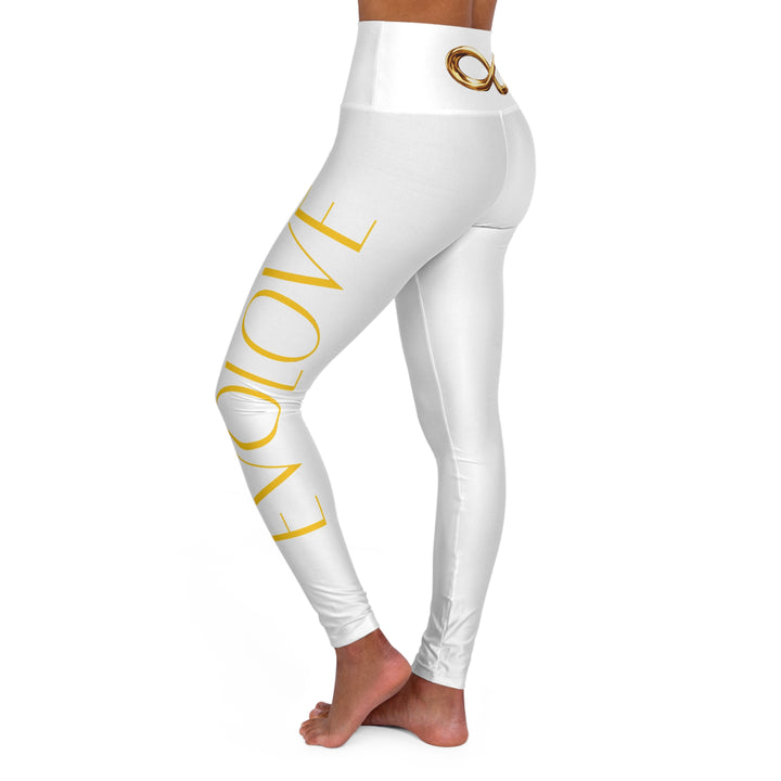 High-Waisted Yoga Leggings with Gold Infinity Waistband — Seamless Activewear for Yoga, Pilates & Everyday Athleisure