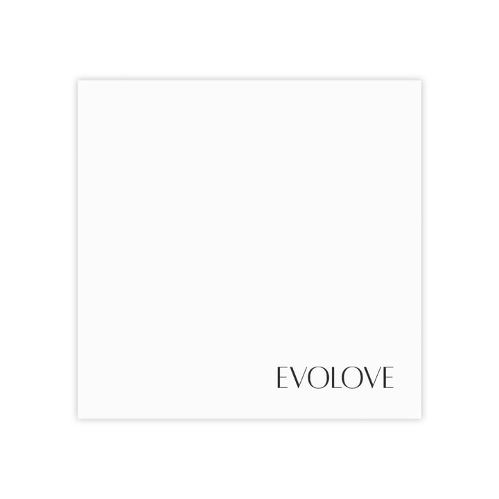 Evolove Branded Sticky Note Pad — Minimal White Post-It with 'EVOLOVE' Corner Logo