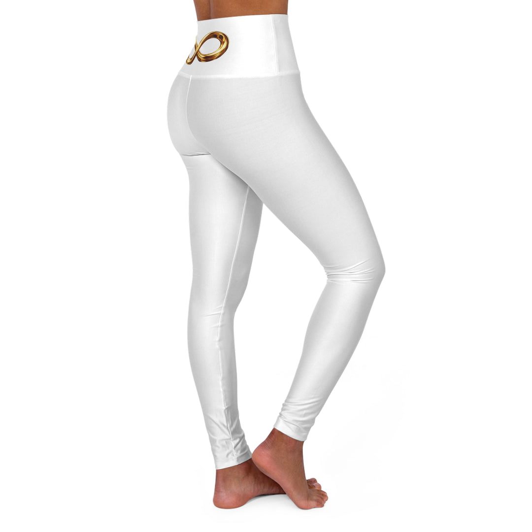 High-Waisted Yoga Leggings with Gold Infinity Waistband — Seamless Activewear for Yoga, Pilates & Everyday Athleisure