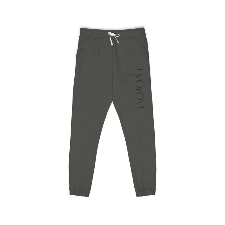 Evolve Vertical Script Sweatpants — Cream Garment-Dyed Fleece Joggers