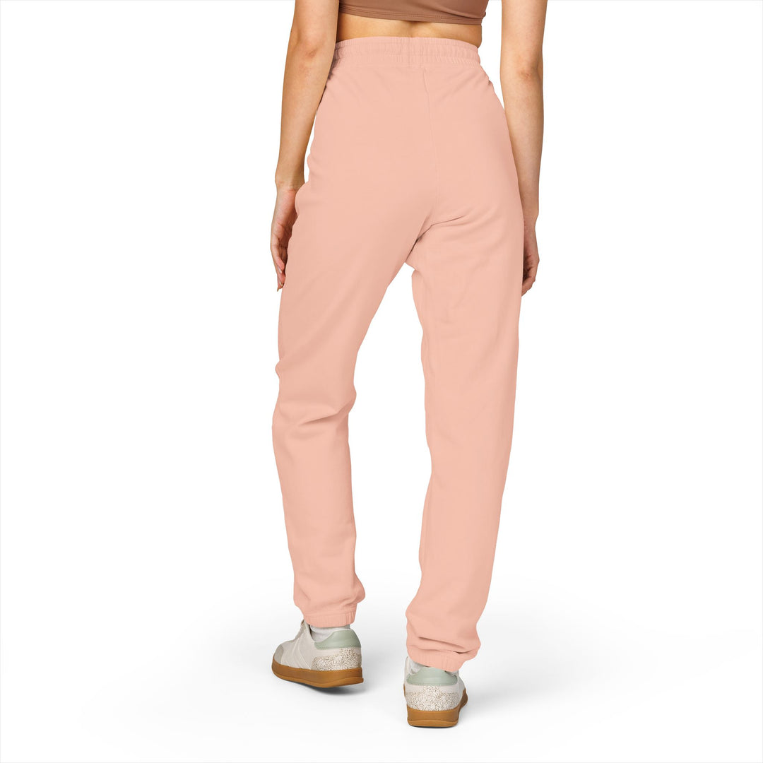 Evolve Vertical Script Sweatpants — Cream Garment-Dyed Fleece Joggers