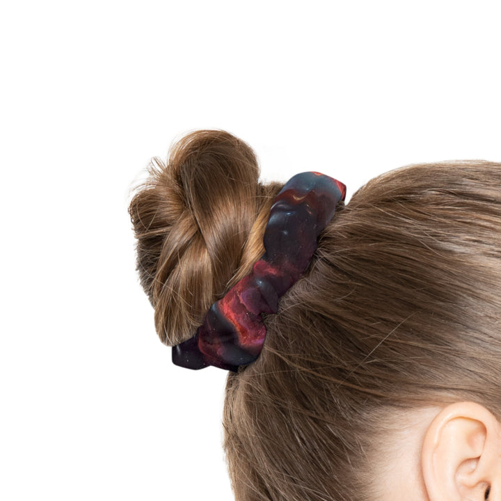 Galaxy Swirl Scrunchie — Iridescent Marble Hair Accessory