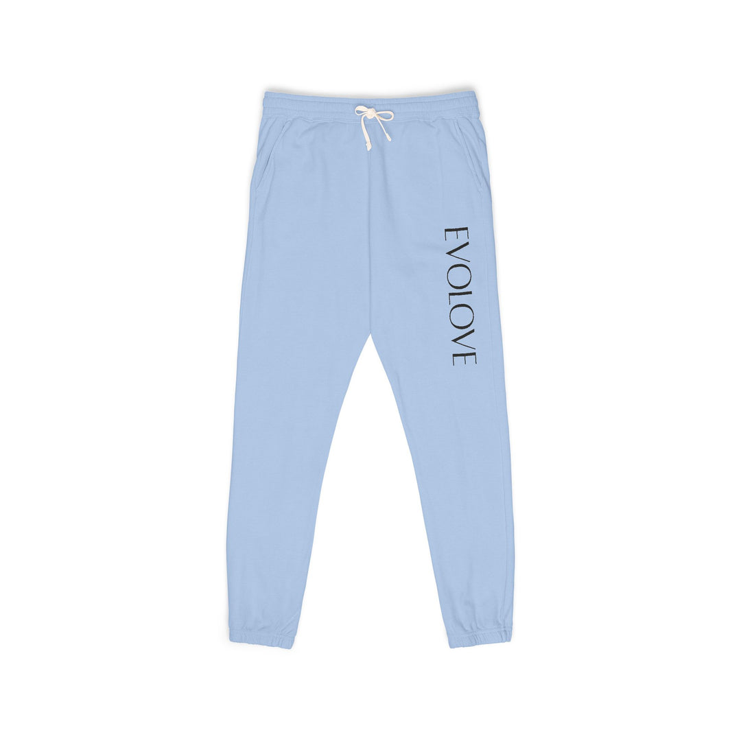 Evolve Vertical Script Sweatpants — Cream Garment-Dyed Fleece Joggers
