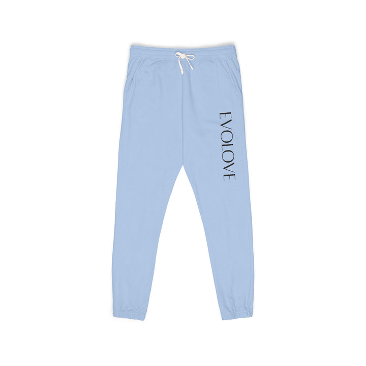 Evolve Vertical Script Sweatpants — Cream Garment-Dyed Fleece Joggers