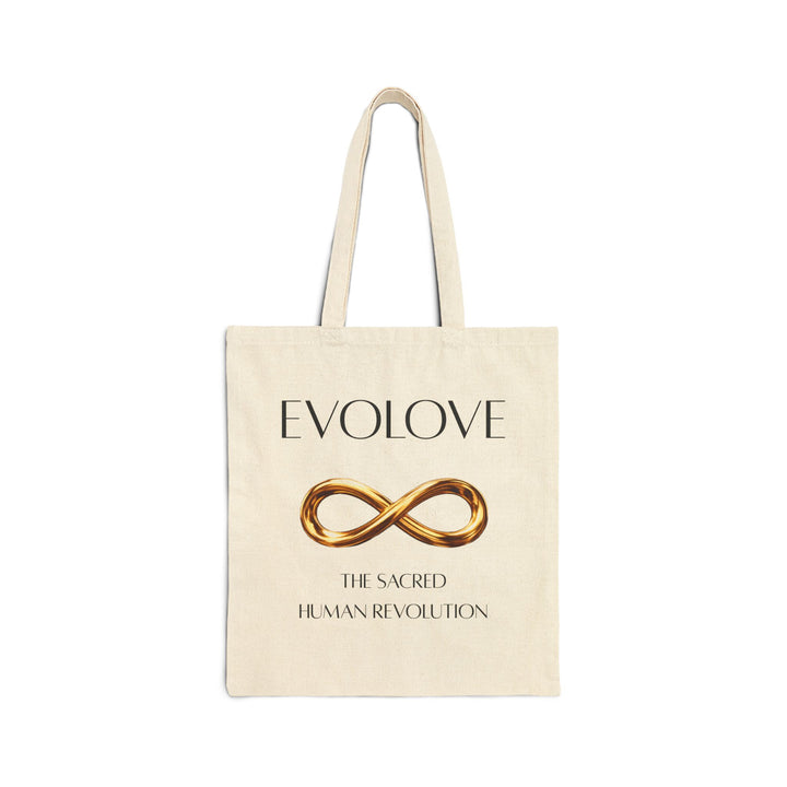 Evolove Infinity Canvas Tote — Gold Infinity Symbol Reusable Bag